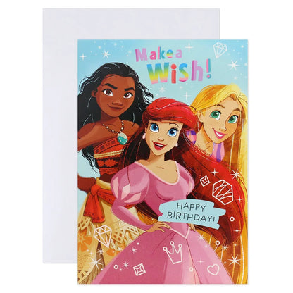 Hallmark Disney Princess Make a Wish Happy Birthday Greeting Card