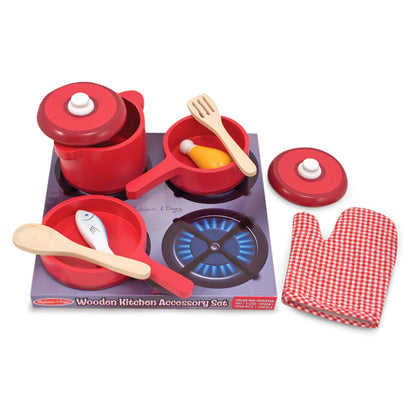 Melissa & Doug Wooden Kitchen Accessory Play Set (8 Pieces)