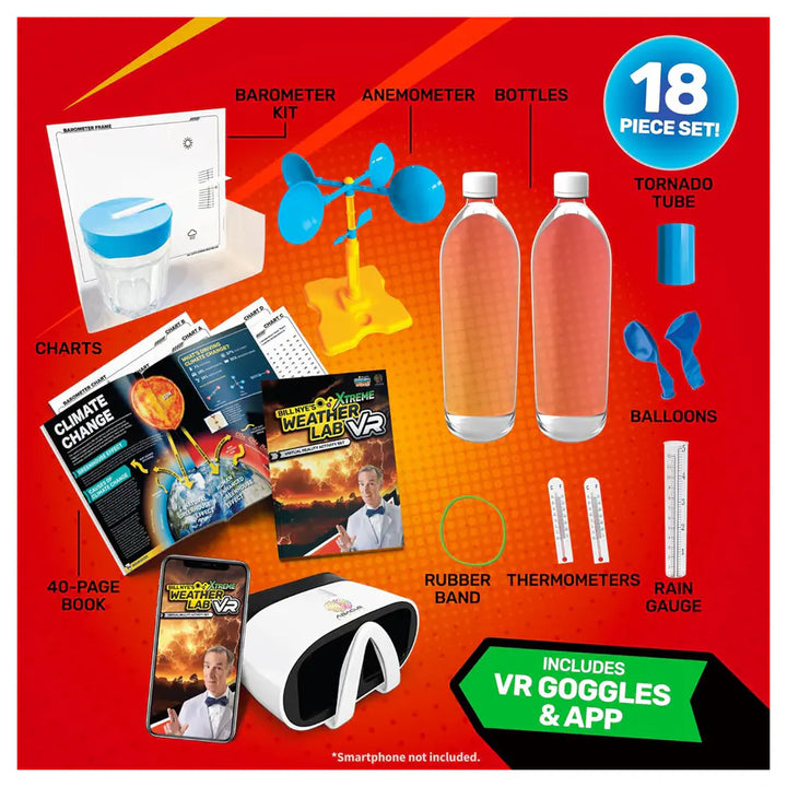 Abacus Bill Nye's Science Squad Bill Nye's Xtreme Weather Lab Virtual Reality Activity Kit (18 Pieces)