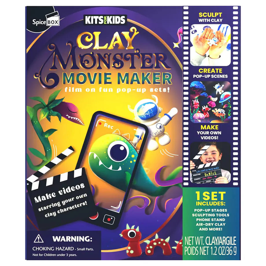 SpiceBOX Kits for Kids Clay Monster Movie Maker Film On Fun Pop-Up Sets Kit