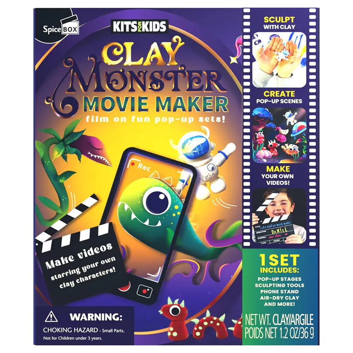 SpiceBOX Kits for Kids Clay Monster Movie Maker Film On Fun Pop-Up Sets Kit