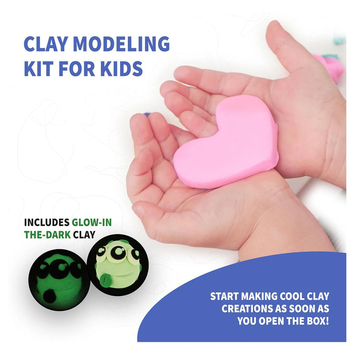 SpiceBOX Glow-in-the-Dark Clay Play Polymer Modeling Activity Kit