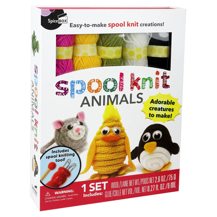 SpiceBOX Make & Play Spool Knit Animals Craft Kit
