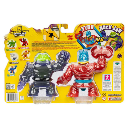 Heroes of Goo Jit Zu Smash Strikers Squishy Tyro vs Stretchy Rock Jaw Figures Set (Pack of 2)