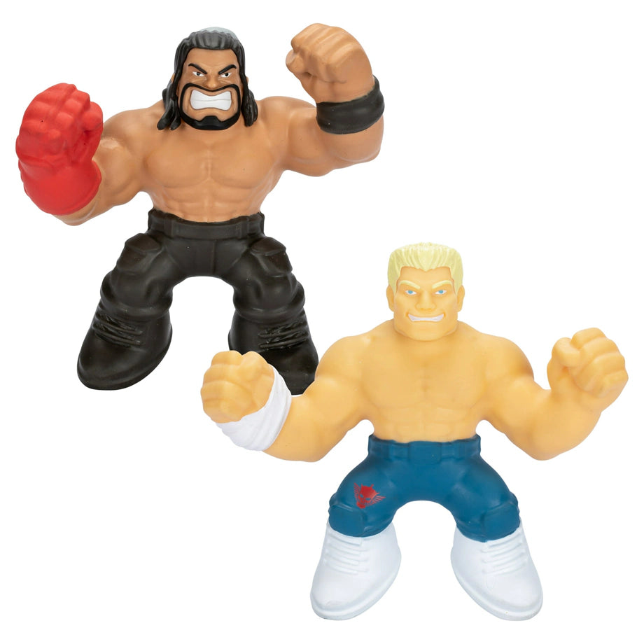 Heroes of Goo Jit Zu Stretchy Superstars WWE Superstar Roman Reigns vs Superstar Cody Rhodes Figure Set Pack of 2