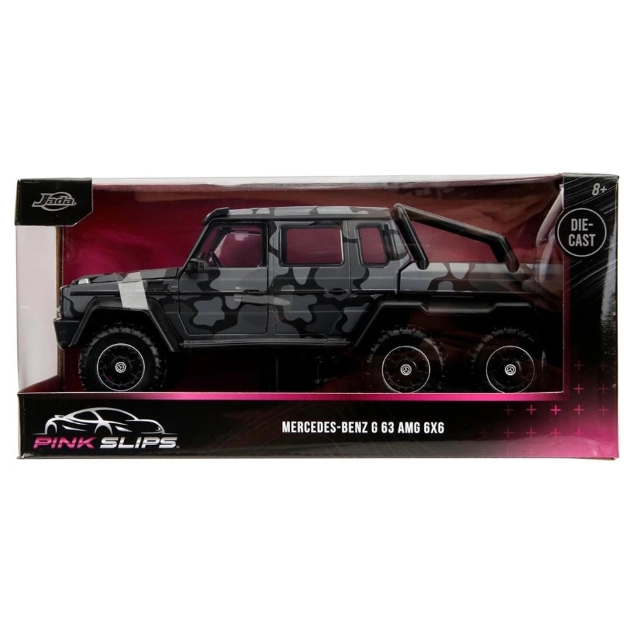 Jada Toys Pink Slips Mercedes-Benz G 63 AMG 6x6 Die-cast Pickup Truck (1:24, Gray Camouflage)