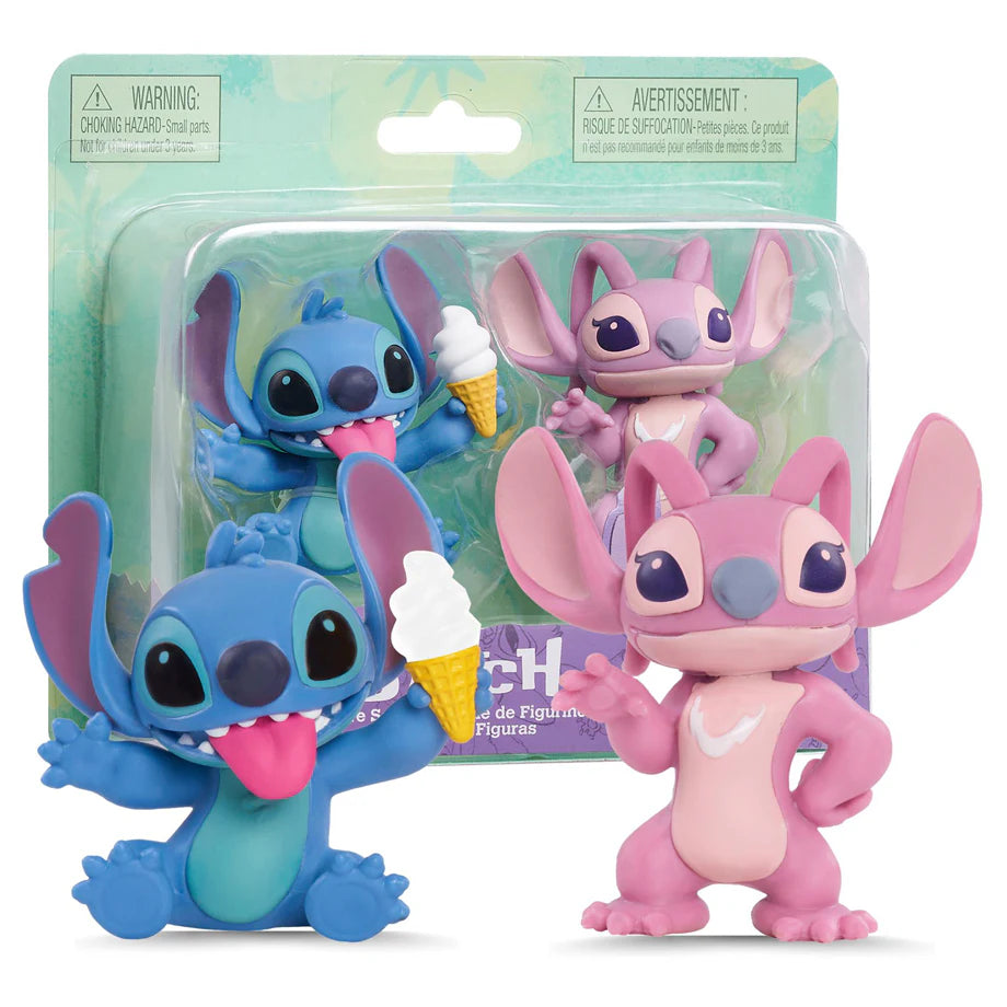 Disney  Ice Cream Stitch and Angel Figure Set (Pack of 2)