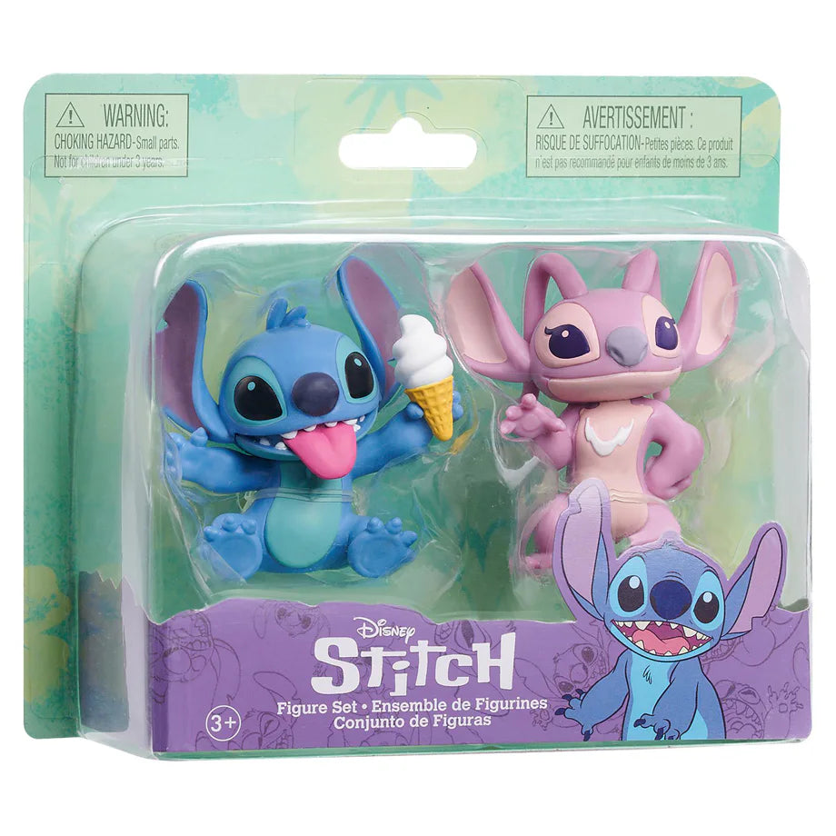 Disney  Ice Cream Stitch and Angel Figure Set (Pack of 2)