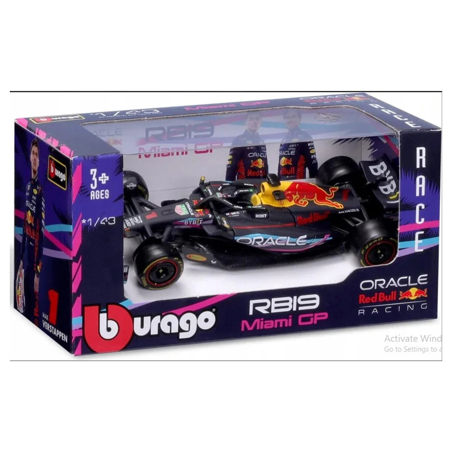 Bburago F1 Red Bull Racing Rb19 Verstappen Miami Die-Cast Car