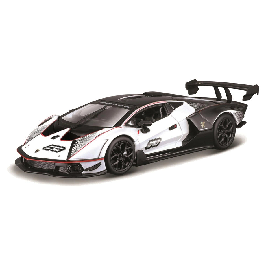 Bburago Race Lamborghini Essenza Scv12 Die-Cast Car (1:24)(White/Black)
