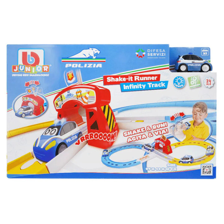 Bburago Junior Shake-It Runner Infinity Track With Police Car Set