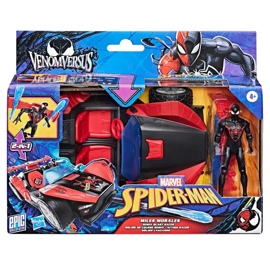 Hasbro Marvel Spider-Man Venom Versus Miles Morales Web Blaster & Racer 2-in-1 Vehicle Playset