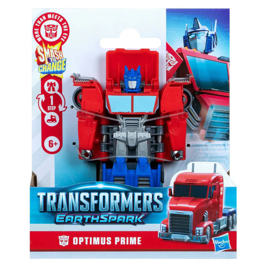Hasbro Transformers Earthspark 1-Step Smash Changers Optimus Prime Action Figure (10.16 cm)
