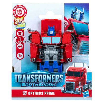 Hasbro Transformers Earthspark 1-Step Smash Changers Optimus Prime Action Figure (10.16 cm)