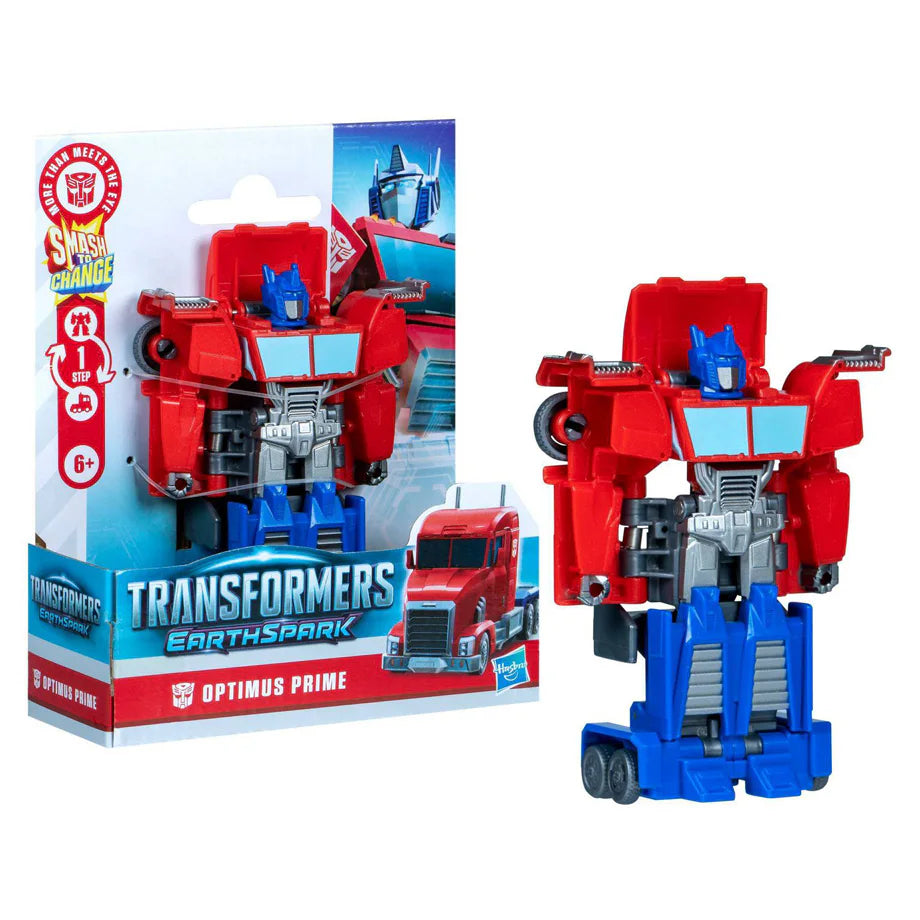 Hasbro Transformers Earthspark 1-Step Smash Changers Optimus Prime Action Figure (10.16 cm)