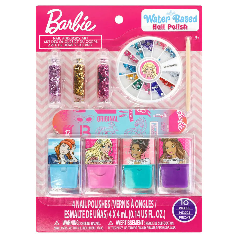 Townley Girl Barbie Water Based Nail Polish and Body Art Set