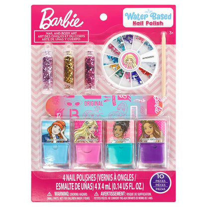 Townley Girl Barbie Water Based Nail Polish and Body Art Set