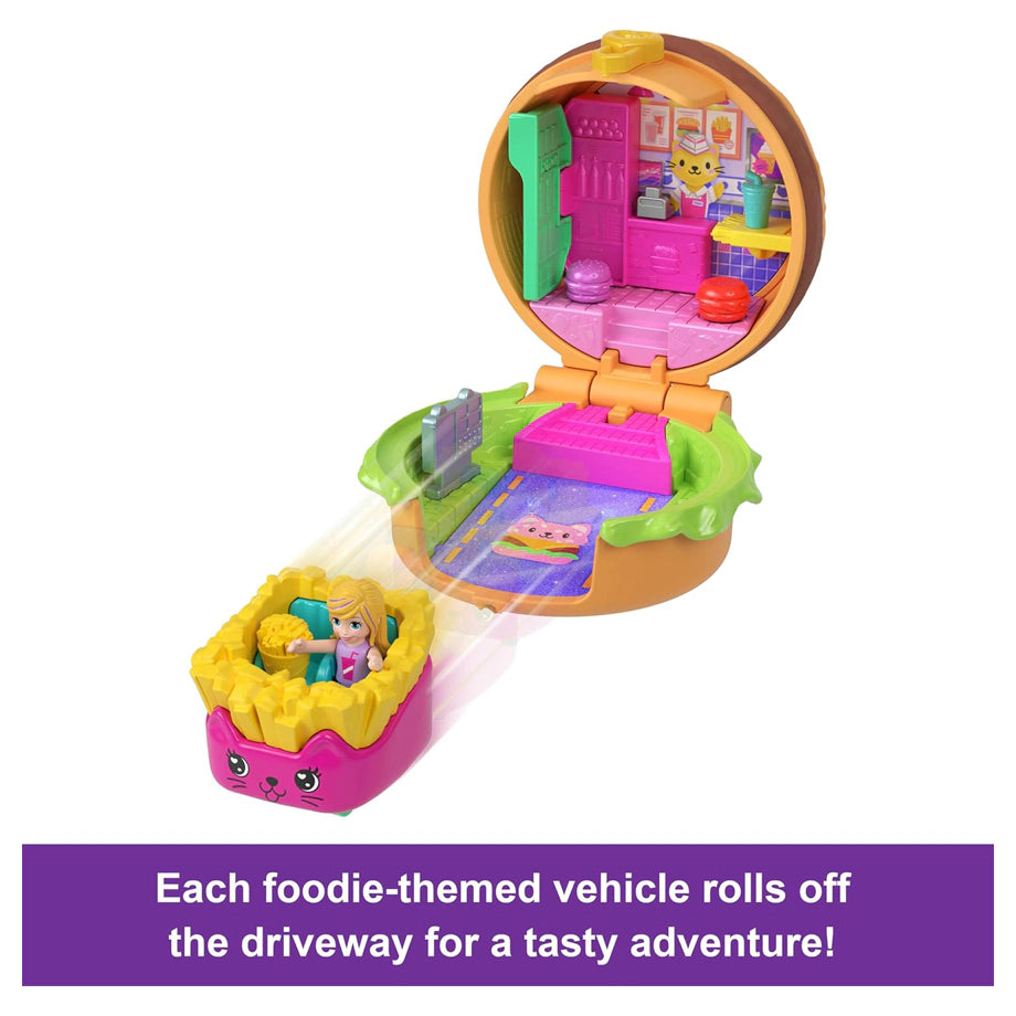 Polly Pocket Tiny Takeout Reveal Playset with Micro Dolls & Car (Assorted)