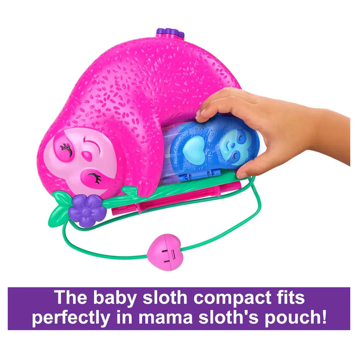 Polly Pocket Sloth Family 2-in-1 Compact Playset with Micro Dolls