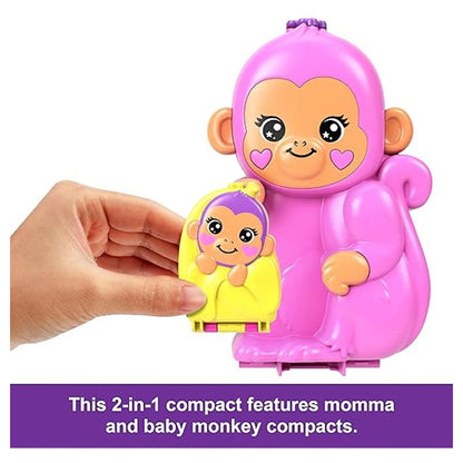 Polly Pocket Momma Monkey & Baby Playset with Micro Dolls