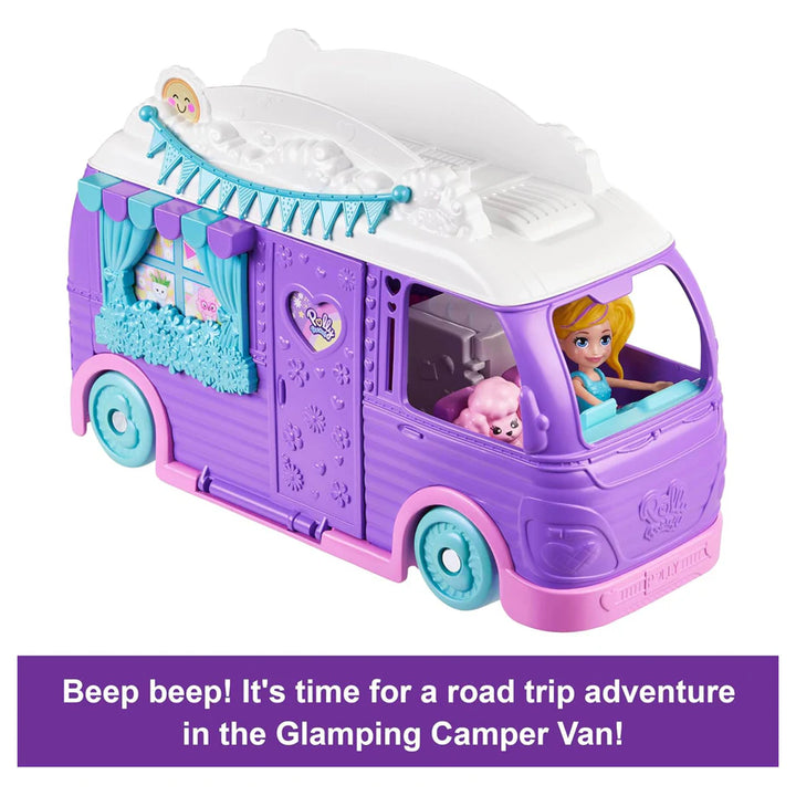 Polly Pocket Glamping Camper Van Playset (17 Pieces)
