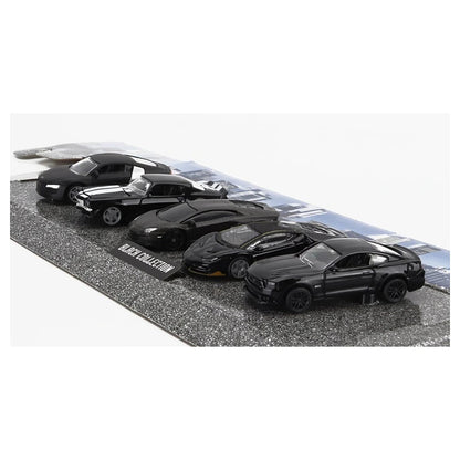 Bburago Black Collection Die-Cast Cars (1:64, Black, 5 Cars)
