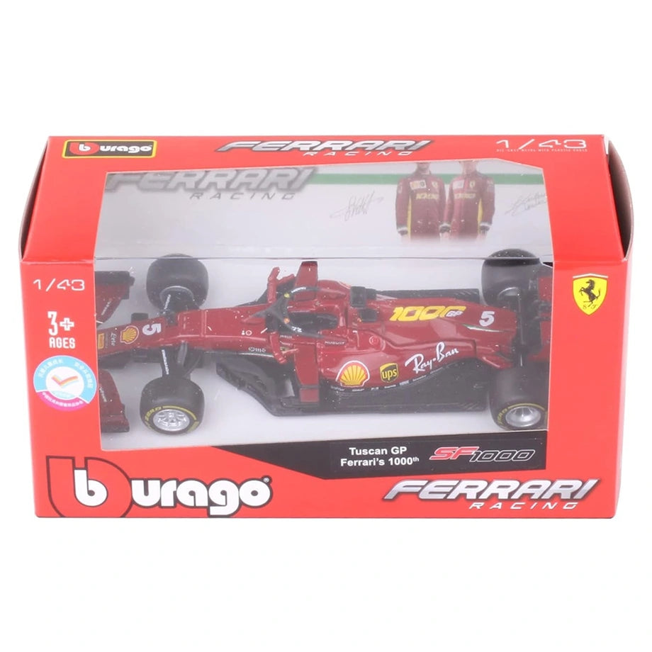 Bburago Formula 1 World Champion Ferrari Racing SF #1000 Charles Leclerc Die-cast Car (1:43, Red, 10 cm)
