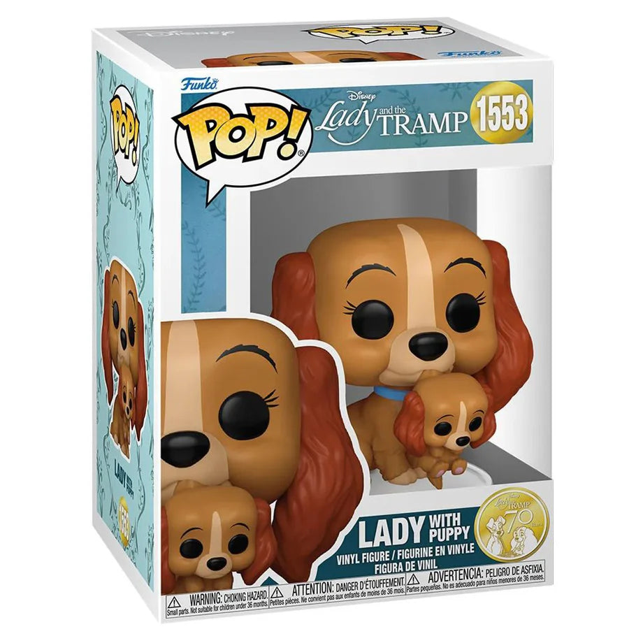 Funko POP! Disney Lady and the Tramp: Lady with Puppy 70th Anniversary Vinyl Figure (8.6 cm)
