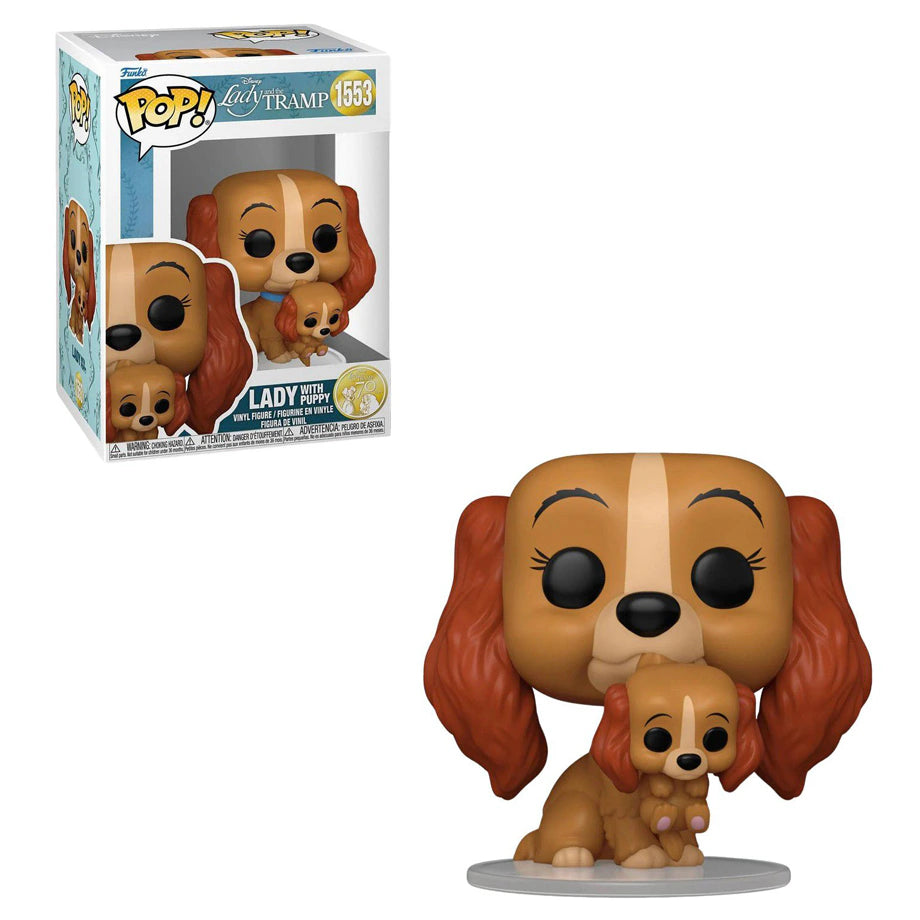 Funko POP! Disney Lady and the Tramp: Lady with Puppy 70th Anniversary Vinyl Figure (8.6 cm)