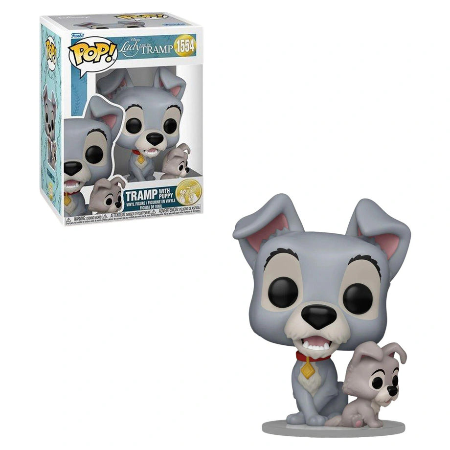 Funko POP! DisneyLady and the Tramp: Tramp with Puppy 70th Anniversary Vinyl Figure (10.5 cm)
