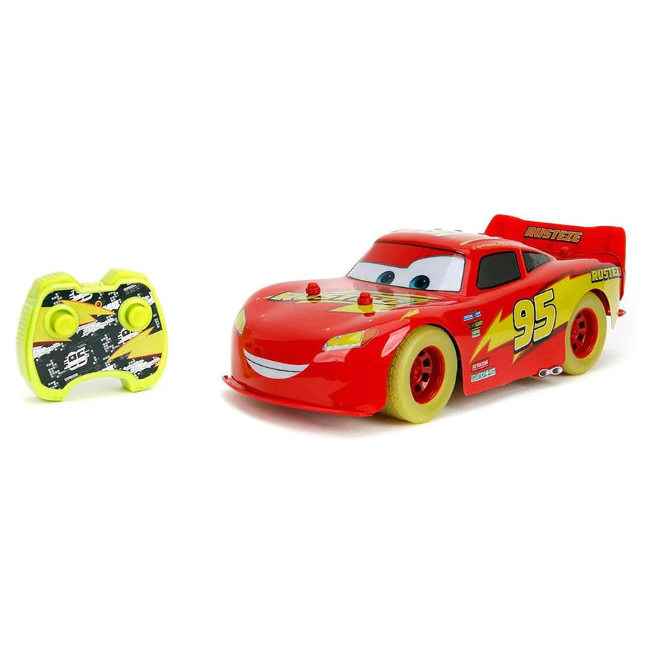 Jada Disney Pixar Cars Glow Racers Lightning McQueen 2.4 GHz RC Car (1:14, Red)