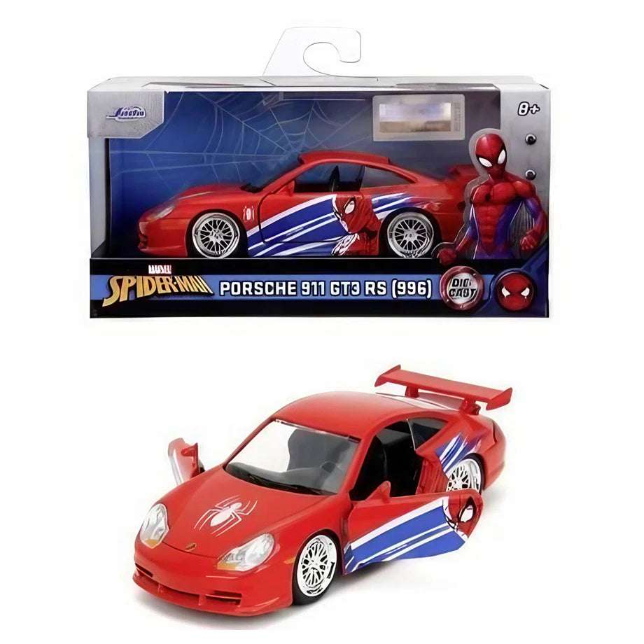 Jada Marvel Spider-Man Porsche 911 GT3 RS 996 Die-cast Car (1:32, Red)