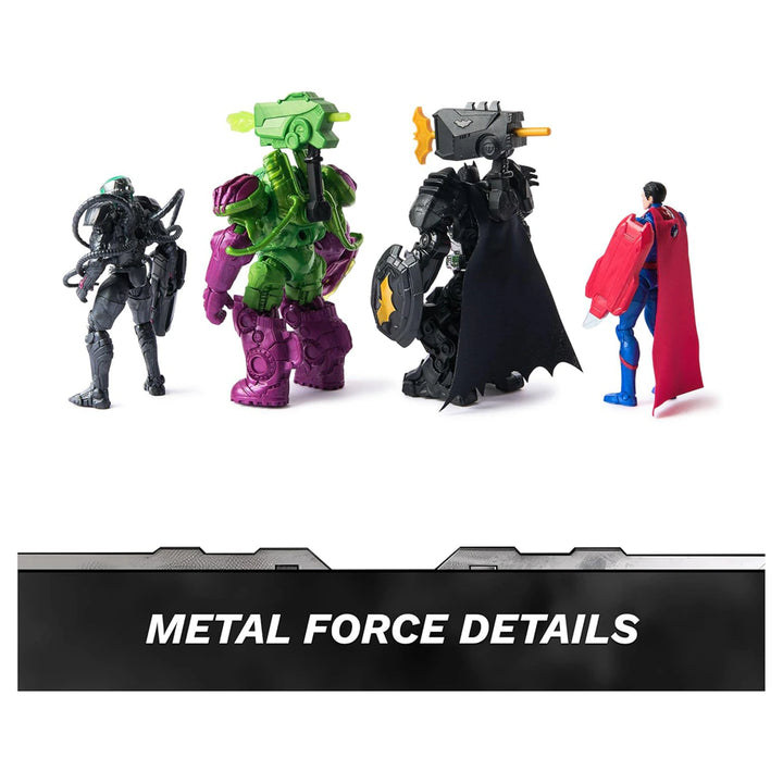 DC Metal Force Team Up Brainiac and Lex Luthor vs Batman and Superman Action Figures Set (10.16 cm)