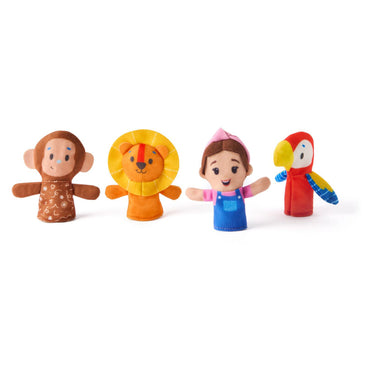 Ms. Rachel Peek-A-Boo Finger Zoo Puppet & Friends Set (10 cm, 4 Pieces)