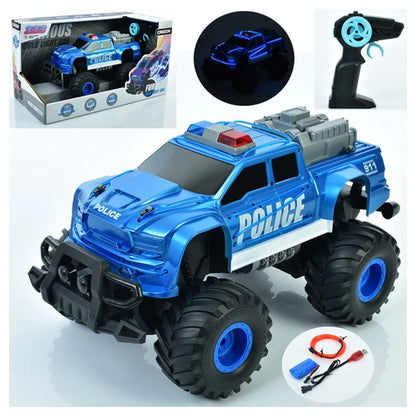 Crazon 333 Neon Monster Furious Cold Light Police RC Car 1:16 (Blue)