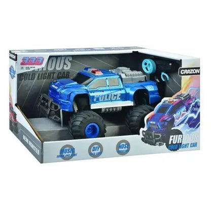 Crazon 333 Neon Monster Furious Cold Light Police RC Car 1:16 (Blue)