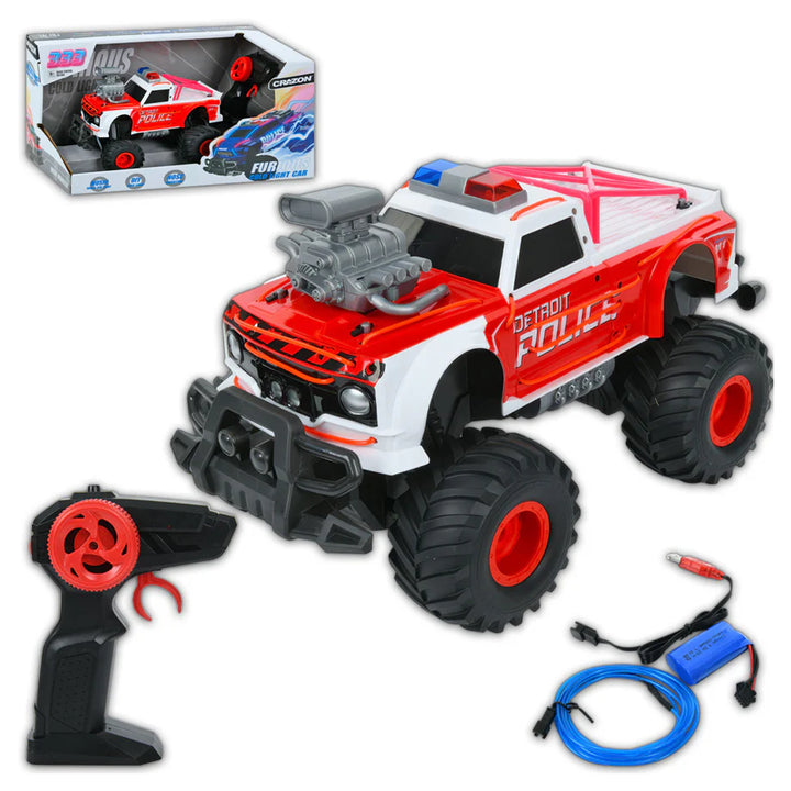 Crazon Detroit Police Furious Cold Light RC Jeep 1:16 (Red)