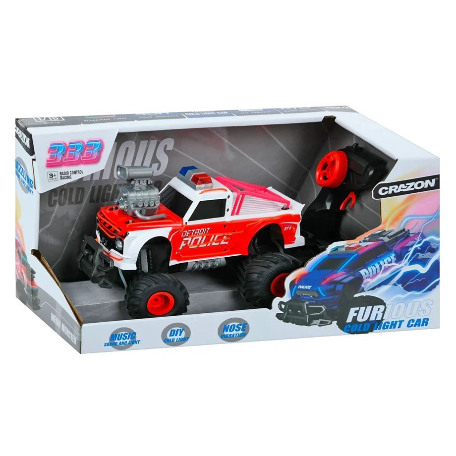 Crazon Detroit Police Furious Cold Light RC Jeep 1:16 (Red)