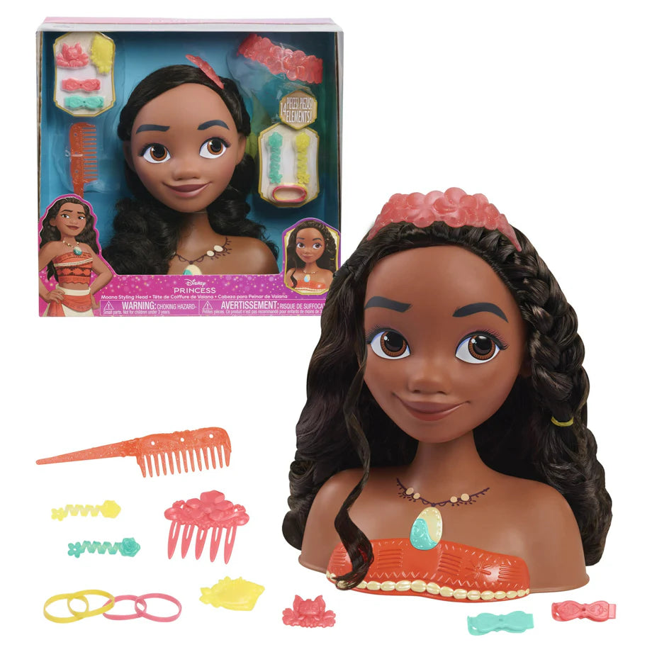 Disney Princess Moana Styling Head Toy  (14 Pieces)