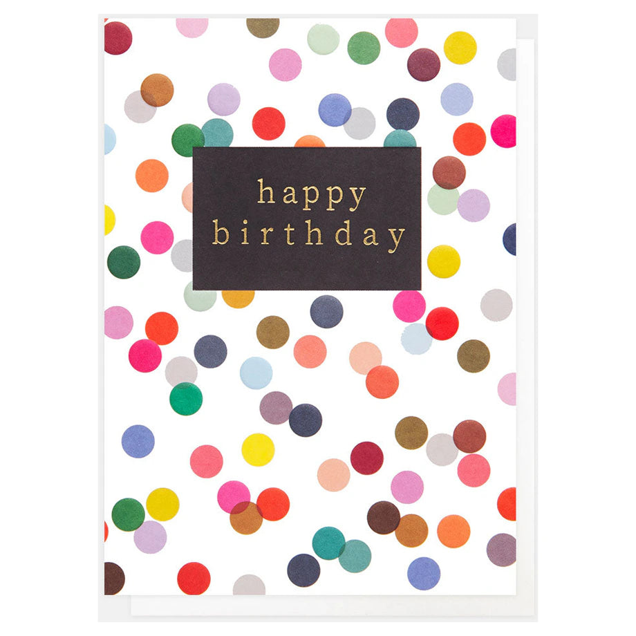 Caroline Gardner Pattern Work Multi Coloured Dots Happy Birthday Greeting Card