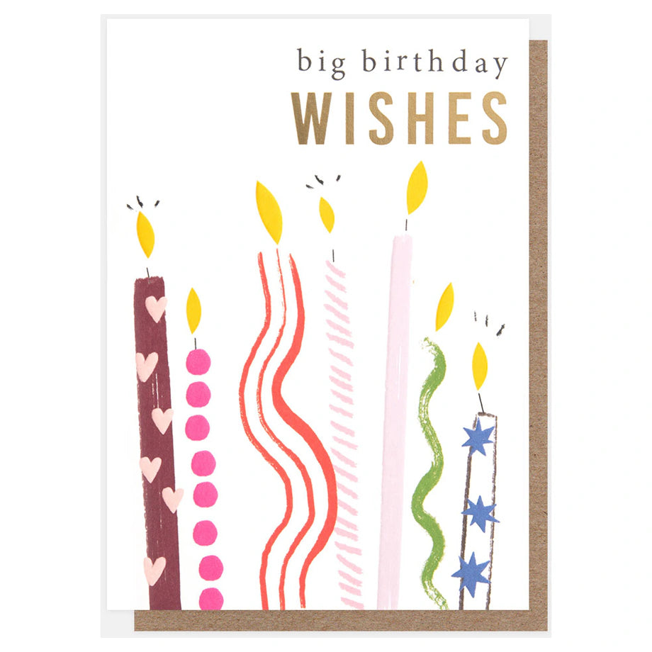 Caroline Gardner Patterned Candles Big Birthday Wishes Greeting Card