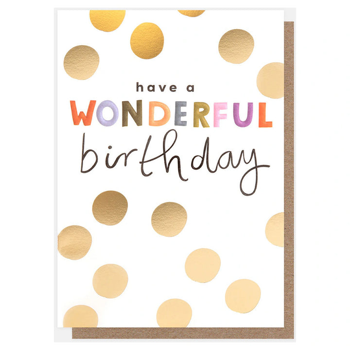 Caroline Gardner Sending Sunshine Gold Spot Wonderful Birthday Greeting Card