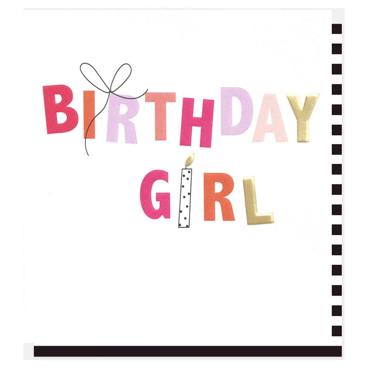 Caroline Gardner Bow & Candle Birthday Girl Greeting Card