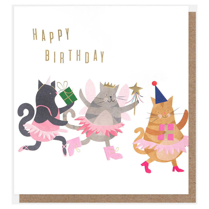 Caroline Gardner Dressing Up Box Cats In Tutus Birthday Greeting Card