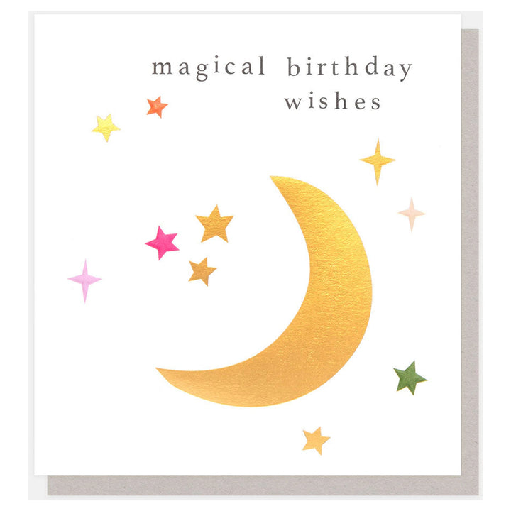 Caroline Gardner Golden Moon & Stars Magical Birthday Wishes Greeting Card