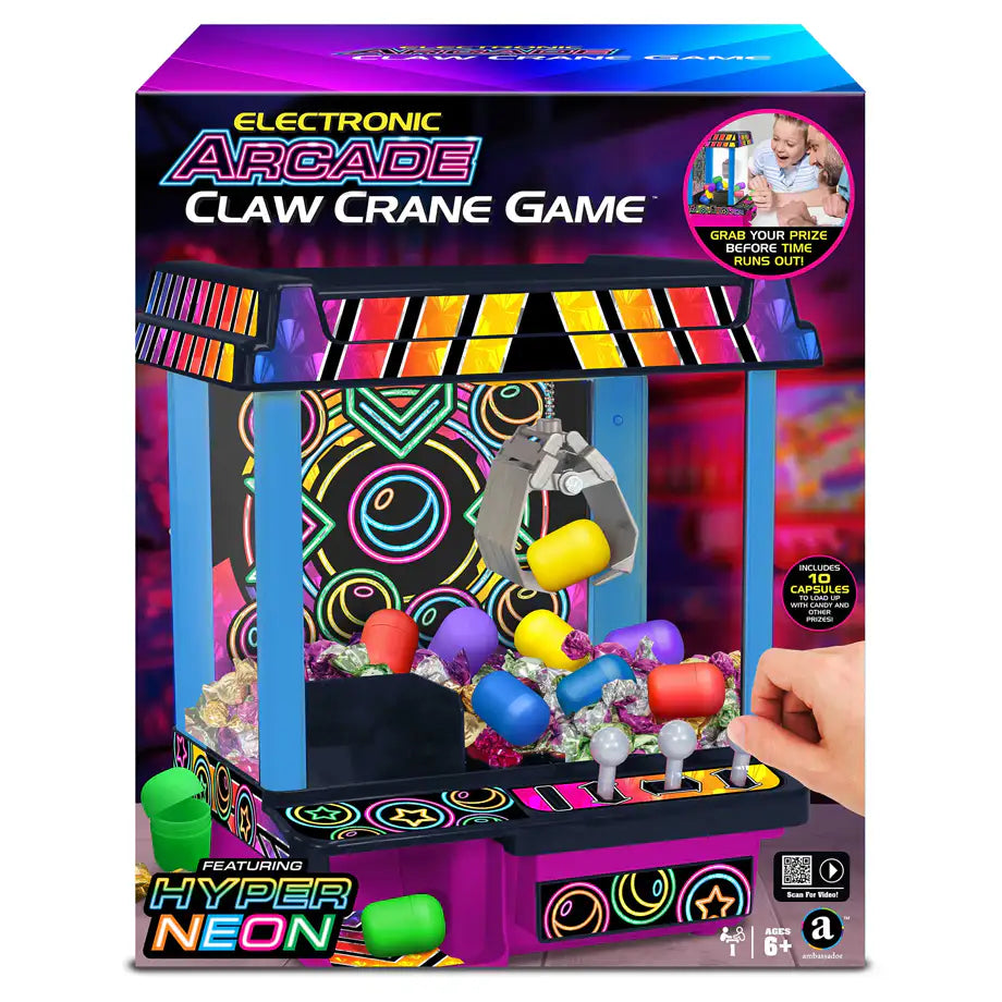 Ambassador Hyper Neon Black Series Electronic Arcade Claw Crane Game