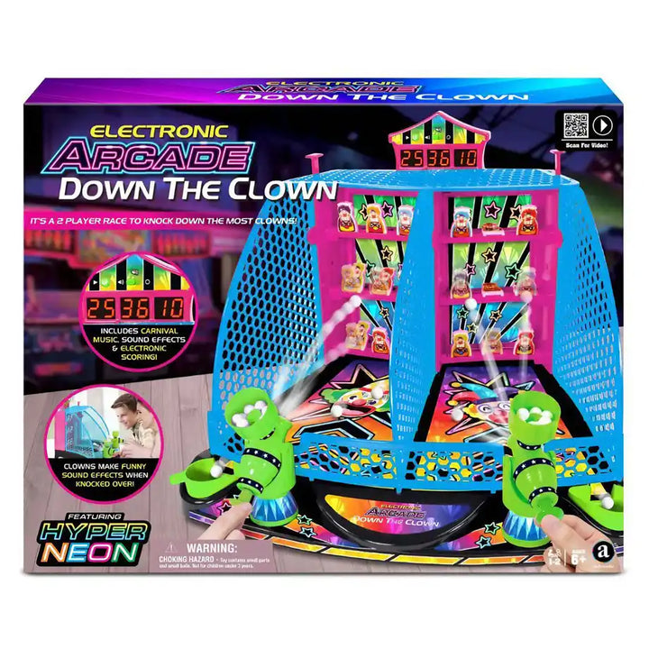 Ambassador Hyper Neon Series Electronic Arcade Down-The-Clown Game