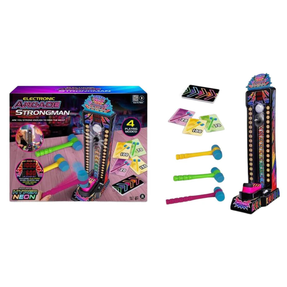 Ambassador Hyper Neon Series Electronic Arcade Strongman Game