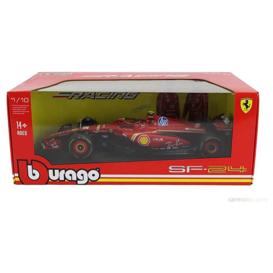 Bburago F1 Racing 2024 Ferrari Carlos Sainz Die-Cast Car (Red/Black)