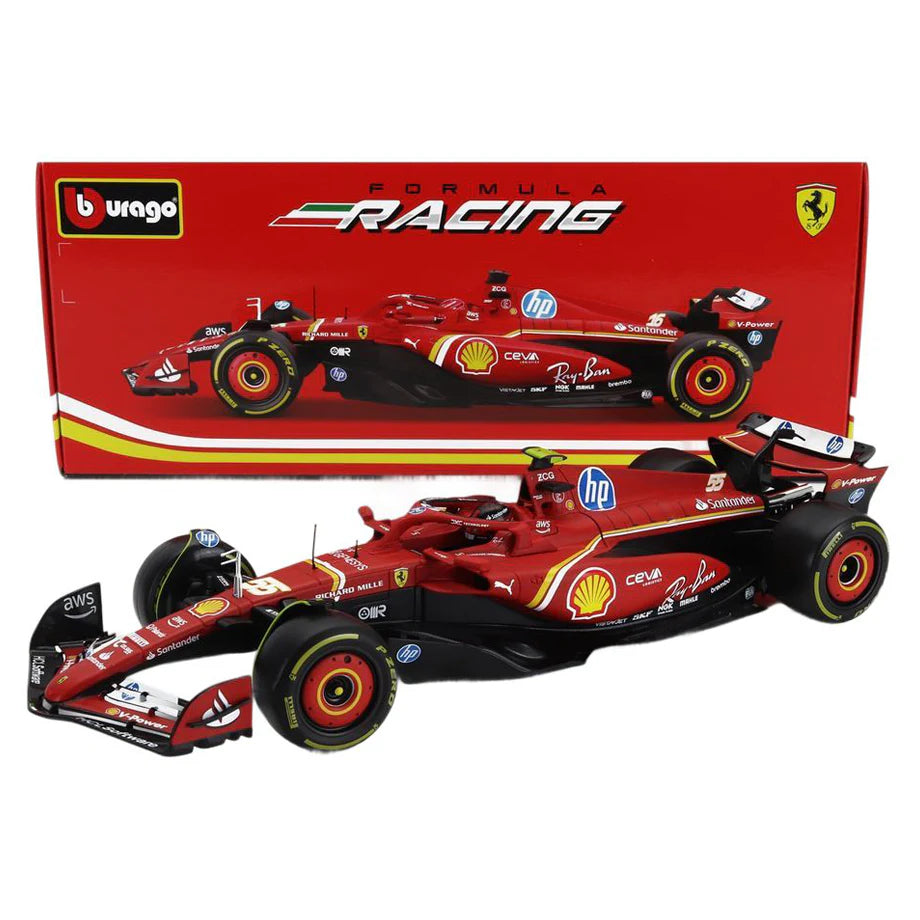Bburago F1 Racing 2024 Ferrari Carlos Sainz Die-Cast Car (Red/Black)